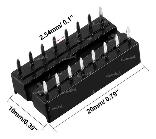 30 Zocalos Circuito Integrado 16 Pines 2x8 Dip16 7.62mm 1