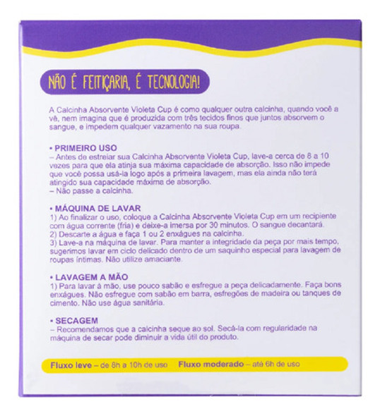 Calcinha Absorvente Violetacup Preta Tam G 1
