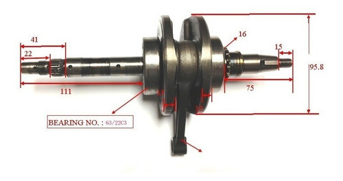 Cigüeñal Completo P/ Honda New Wave 110 / 110 W Standard 1