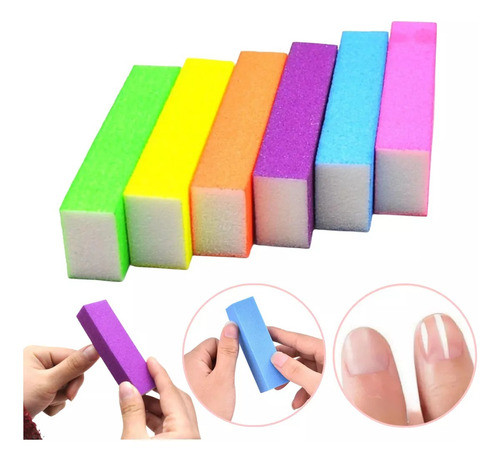 X10 Bloque Blanco De Pulido Uñas Acrilica Natural Gelificada 0