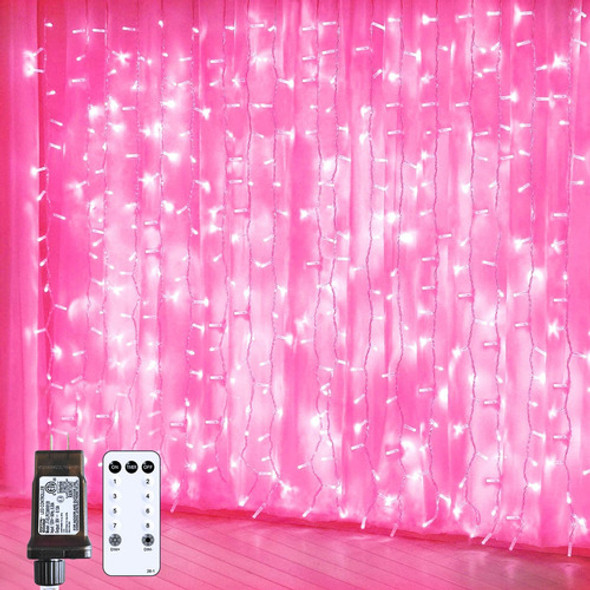 Jmexsuss 300 Luces Led De Cortina Rosadas Con Control Remoto 0