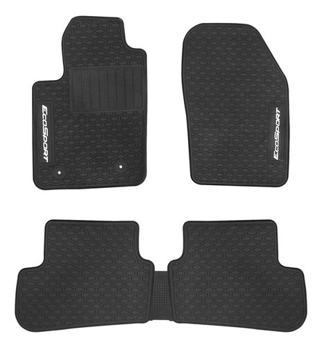Alfombra Spaco Látex Ford Ecosport 2005+ Negro Con Logo 0