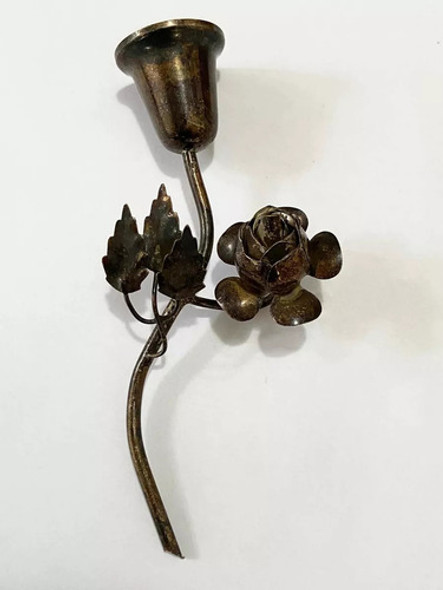 Sino Antigo De Prata Em Formato De Flor Rosa 0