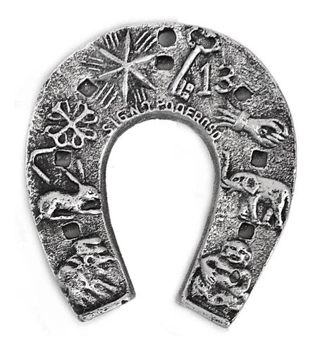 Amuleto De Parede Ferradura Da Sorte Cor Prateada 0