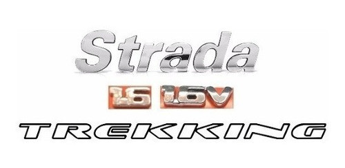 Emblemas Strada 1.6 16v + Faixa Trekking Preta - 2009 À 2015 0