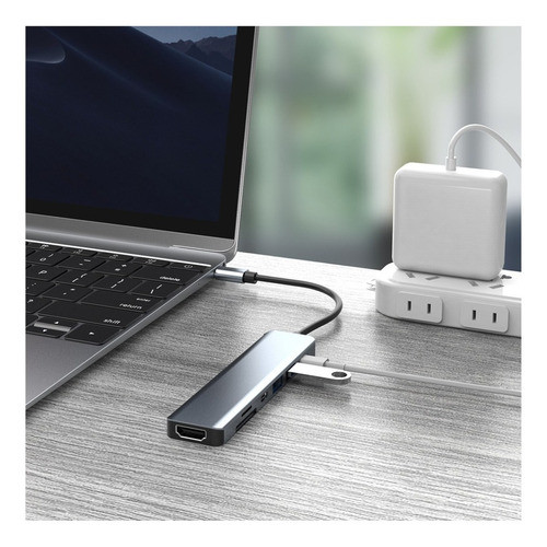 Hub De Aço Thunderbolt 3/4 Tipo C Usb 3.0 Hdmi Cartão Sd Tf 1