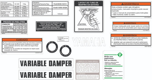 Adesivos Advertência Precaução Antiga Yamaha Rd 350 0