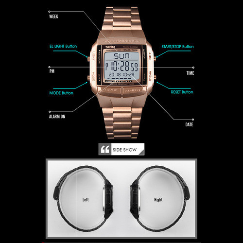 Pulseira De Relógio: Moda, Casual, Inoxidável, Multifunciona 1