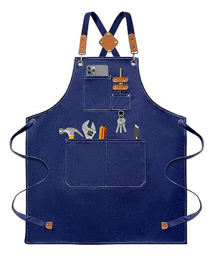 Delantal De Chef Hombres Y Mujeres, Lona De Algodón, A... 0