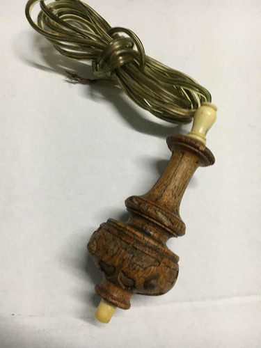 Timbre Antiguo De Servicio En Madera Tallado A Mano C42 0