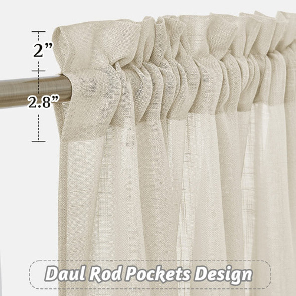 Ryb Home - Cortinas Semitraslucidas, Privacidad, Para Dormit 1