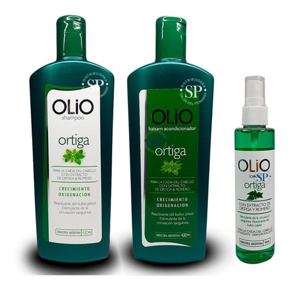 Kit Shampoo + Balsam + Loción Olio Ortiga Anti Caída 0