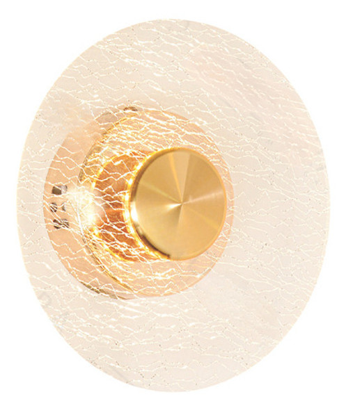Arandela Disco Acrílico Dourado Led 4w 3000k 20cm 0