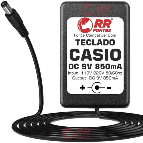 Fonte Dc 9v 850ma Para Piano Teclado Casio Ctk-810 Ctk-900 1