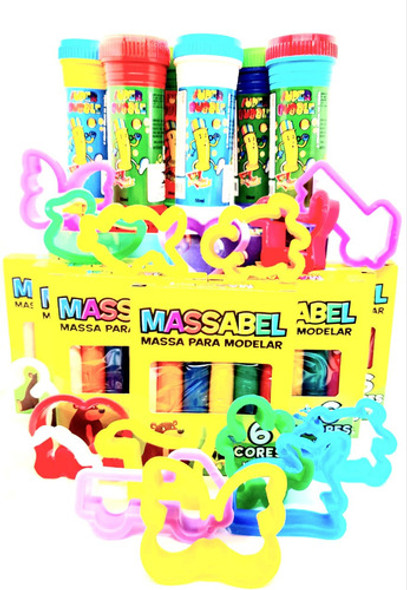 15 Massinhas De Modelar + 15 Bolinhas De Sabão + 45 Moldes 1