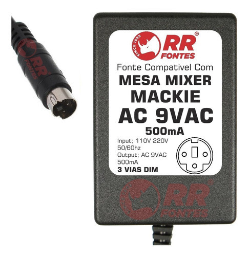 Fonte Carregador Mesa Mackie Mix12fx Mix 12 Fx F 9v 2vias 0