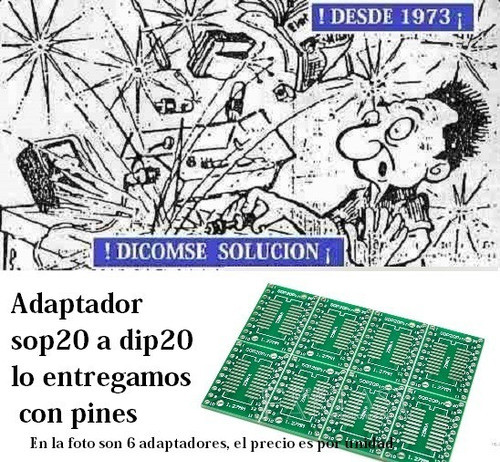 Adaptador Sop16 Soic16 Tssop16 A Dip16 Con Pin 0