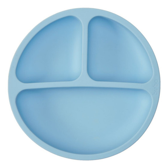 Kit Pratinho Bowl E Babador Pega Migalhas Silicone Azul Buba 1