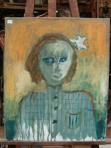 Anonimo / Retrato Niña Abstracto / Oleo / 60 X 50 # 1738 0