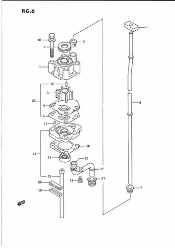 Kit Rotor Bomba De Agua Suzuki 15hp 2 Tiempos Original 1