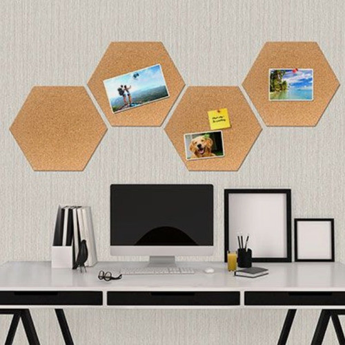 Hexágono Corcho 30x30cm 4 Mm Espesor Decoración Bar Oficina 1