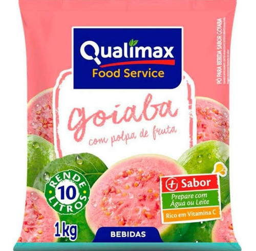 Refresco Em Pó Qualimax Goiaba 1kg - Kit Com 5 0