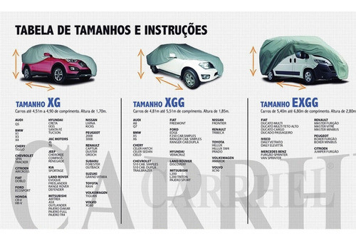 Funda Auto Camioneta Doble Cabina Talle Especial Xgg Brasil 1