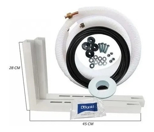 Kit Instalação 12.000 A 18.000  Btus Sem Suporte  3metros 1