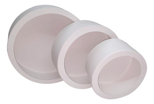 3 Nichos Redondo Branco Pmg Mdf Pintado Nicho Bebê Promoção 0