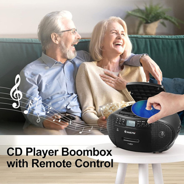 Reproductor Portátil De Cd Y Casete Con Radio Am/fm Y Blueto 1