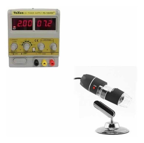 Fonte Alimentação Digital Regulável + Microscópio Usb 1000x 0