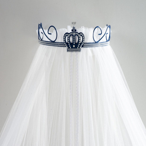 Kit Mosquiteiro Dossel Parede Quarto Infantil Coroa Principe 1