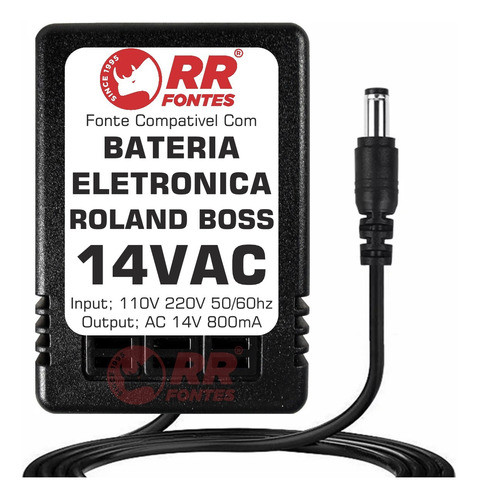 Fonte 14vac 800ma Para Bateria Eletronica Boss Dr-770 Dr-880 1