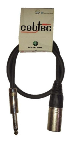 Cable Xlr Macho A Plug Mono 25cm Cab-tec Fichas Neutrik Rean 0