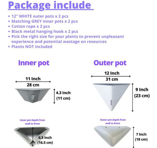 Lalagreen Macetas De Pared Para Plantas De Interior - Paquet 1