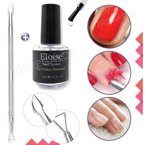 Removedor Mágico De Esmalte Semipermanente + Repujador Acero 1