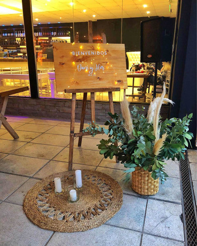 Combo Ambientación Eventos Base Cartel Bienvenida Boda 15 1