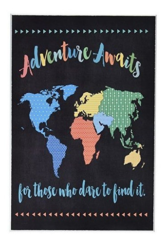 Stupell Home Décor Adventure Aguarda El Mapa Mundial Wall Pl 0