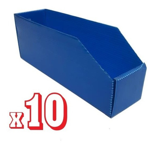 Caja Repuestera Plastico Corrugado Exhibidor 30x8x11 Pack X 10 1