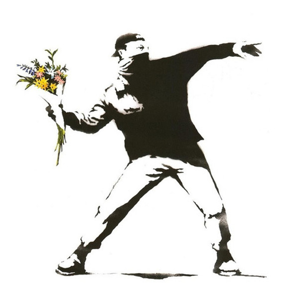 Lamina Fine Art Banksy Love Is In The Air 50x60 Myc Arte 0