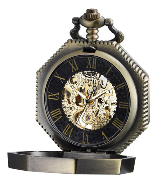 Reloj De Bolsillo Boshiya Mecánico Vintage Negro Ews 1