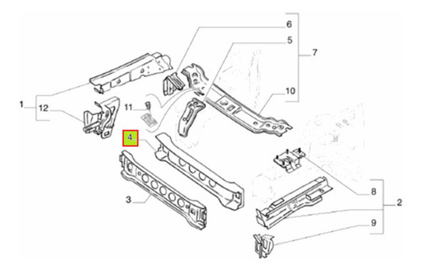 Traversa Inferior Frente Fiat Siena 1996-00 (fase 0) 0