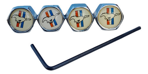 Tapas Cubre Válvula Antirrobo Con Logo Mustang X4 0