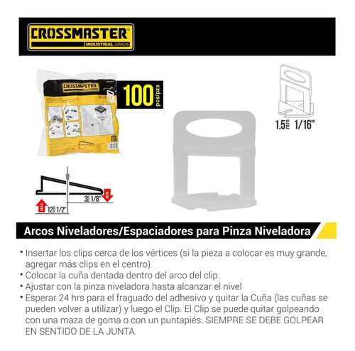 Arco Nivelador Separador 1mm Porcelanato Cerámica Por 100 Ud 1