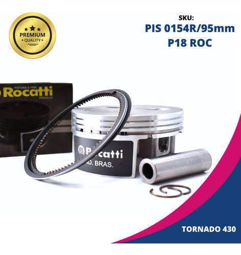 Kit Piston + Juego Aros Rocatti Honda Tornado 430- 95mm P18 1