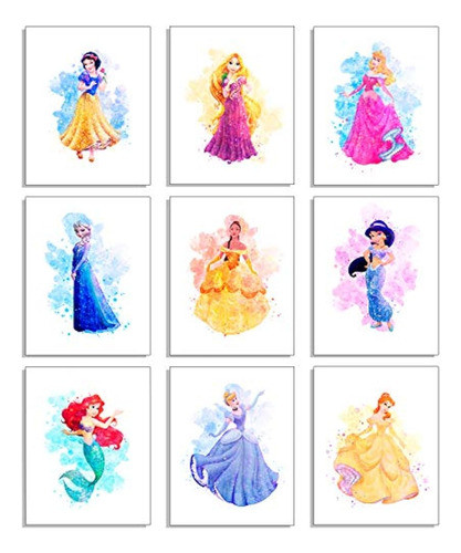 Herzii Prints - Princess Wall Art Decor Watercolor Prints - 0