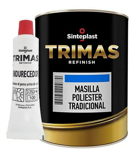 Masilla Plástica Automotriz Poliester Relleno 1 Kg Trimas 0