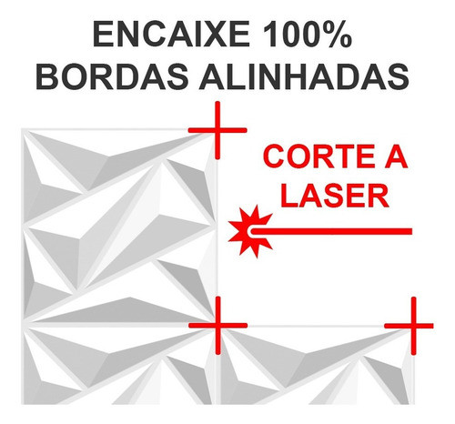 Kit 8 Placas 3d Pvc 50x50cm Revestimento Parede Diamond 1