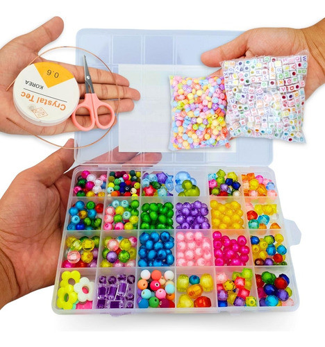 Miçangas Para Fazer Pulseiras Kit C/420 Peças - 16 - Nybc 0