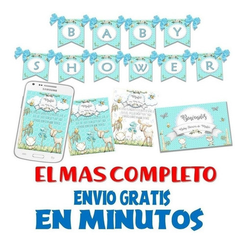 Kit Baby Shower Animalitos Bosque Encantado Romantico Nene 1